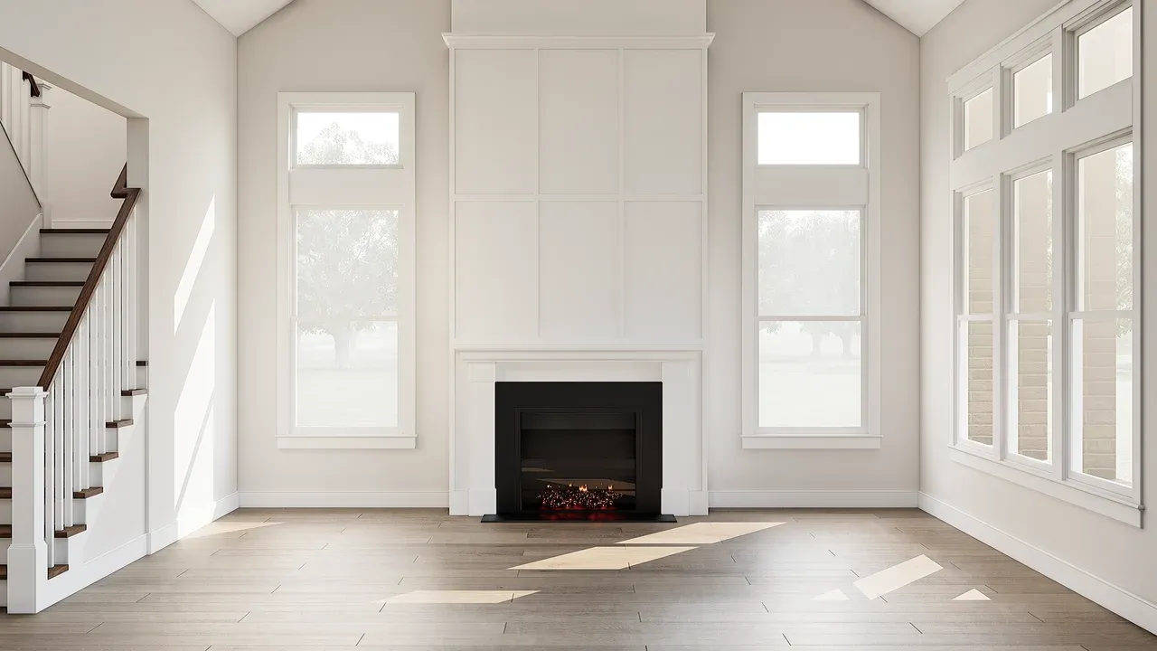 Great room with fireplace