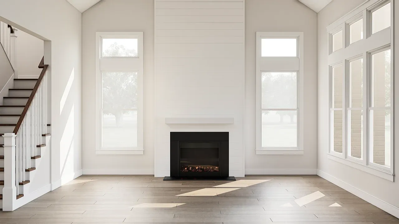 Great room with fireplace