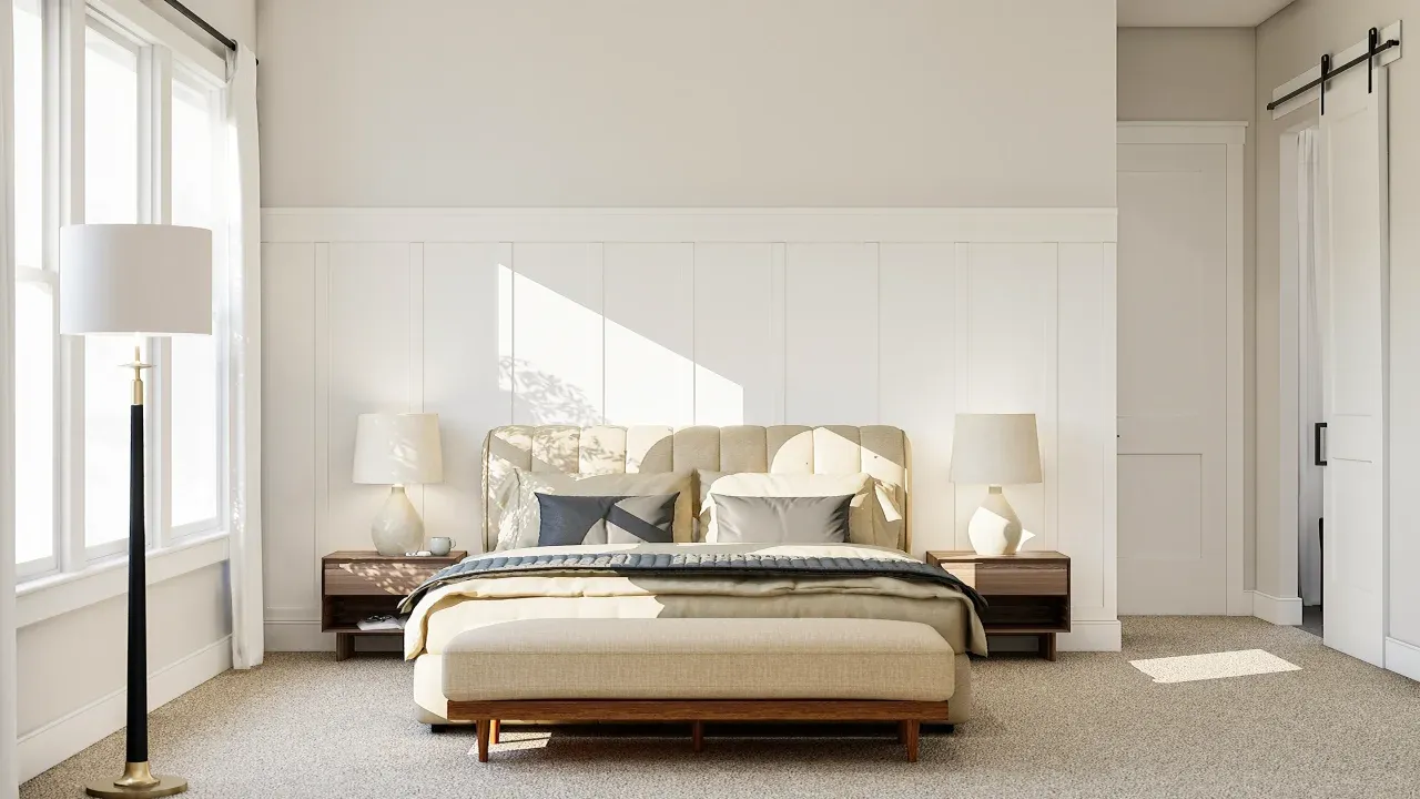 Primary suite with feature wall
