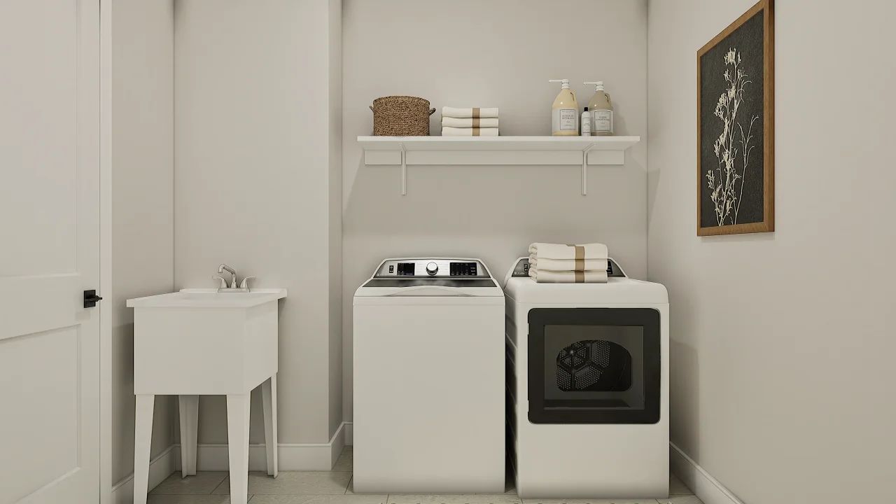 Laundry room with utility sink