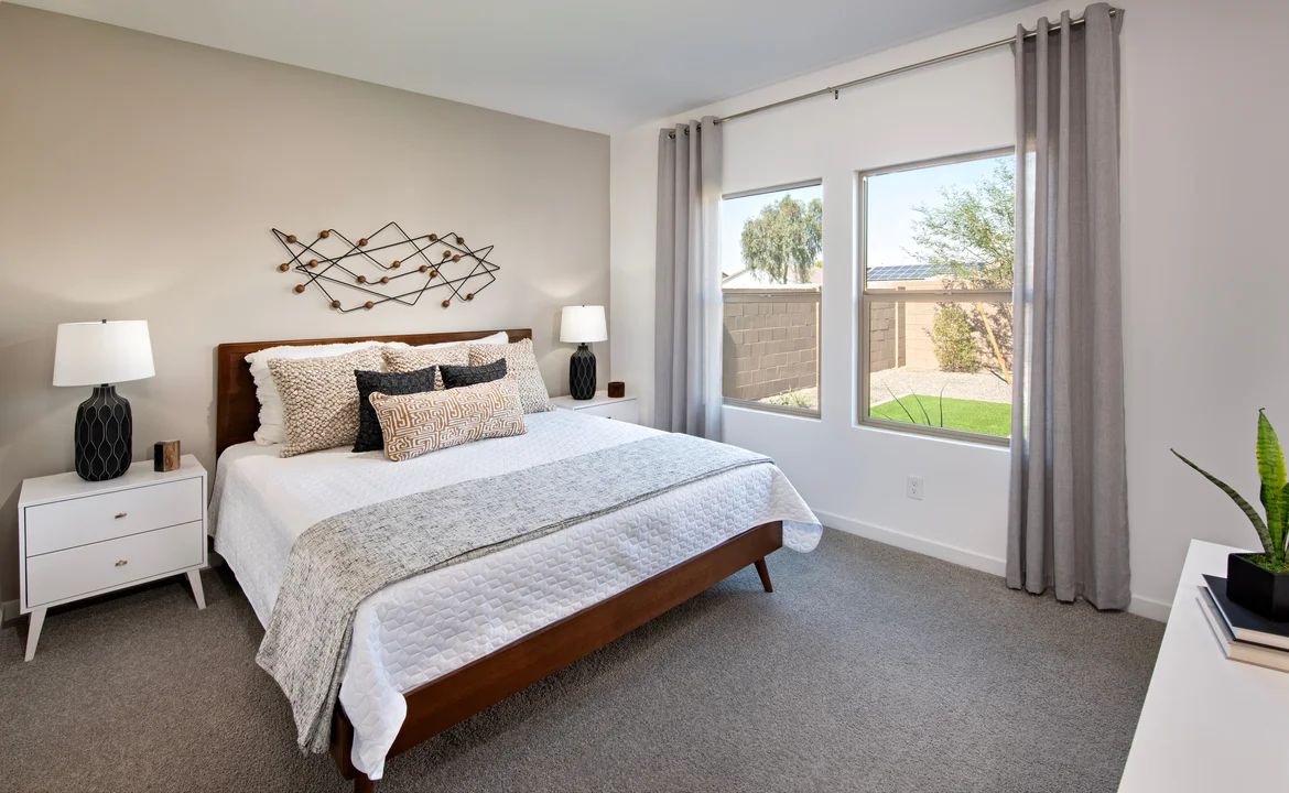 Primary suite with plush carpeting