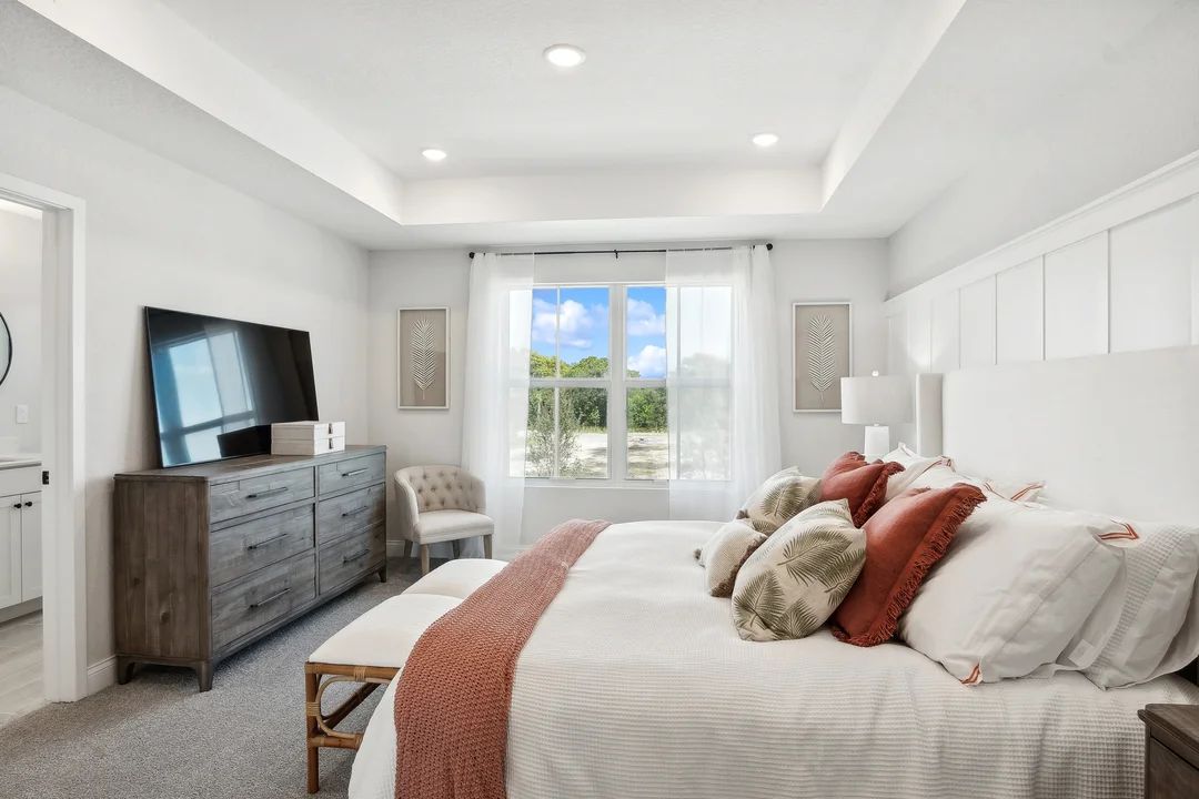 Primary suite with tray ceiling