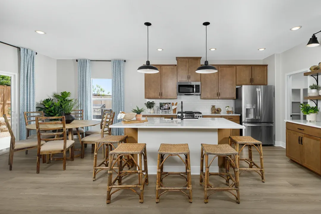 Kitchen with pendant lighting