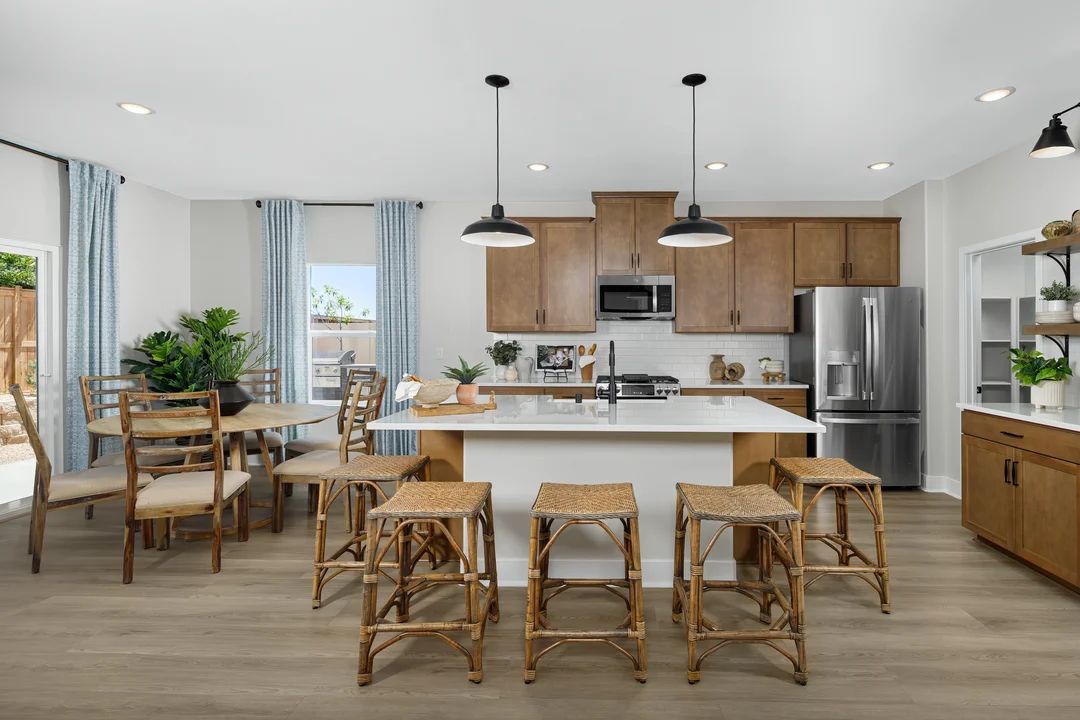 Kitchen with pendant lighting