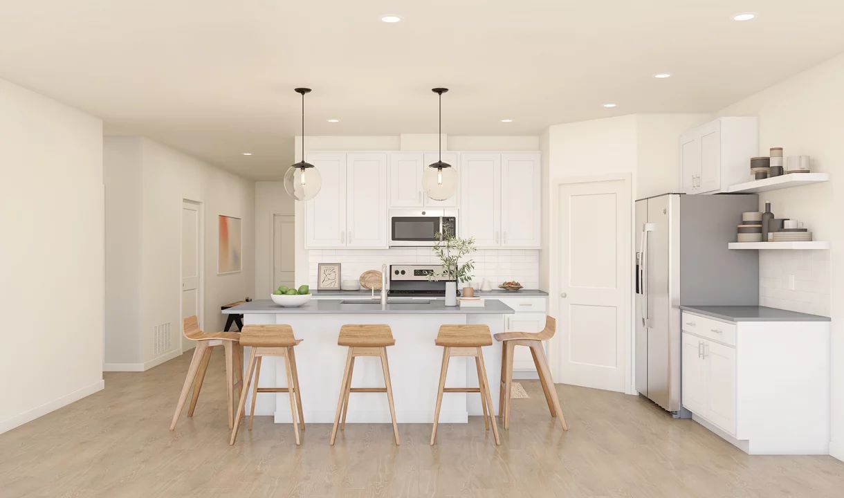 Kitchen with pendant lighting