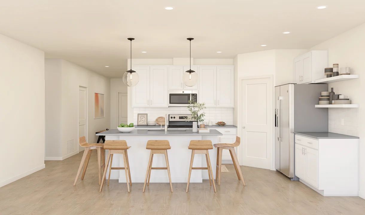 Kitchen with pendant lighting