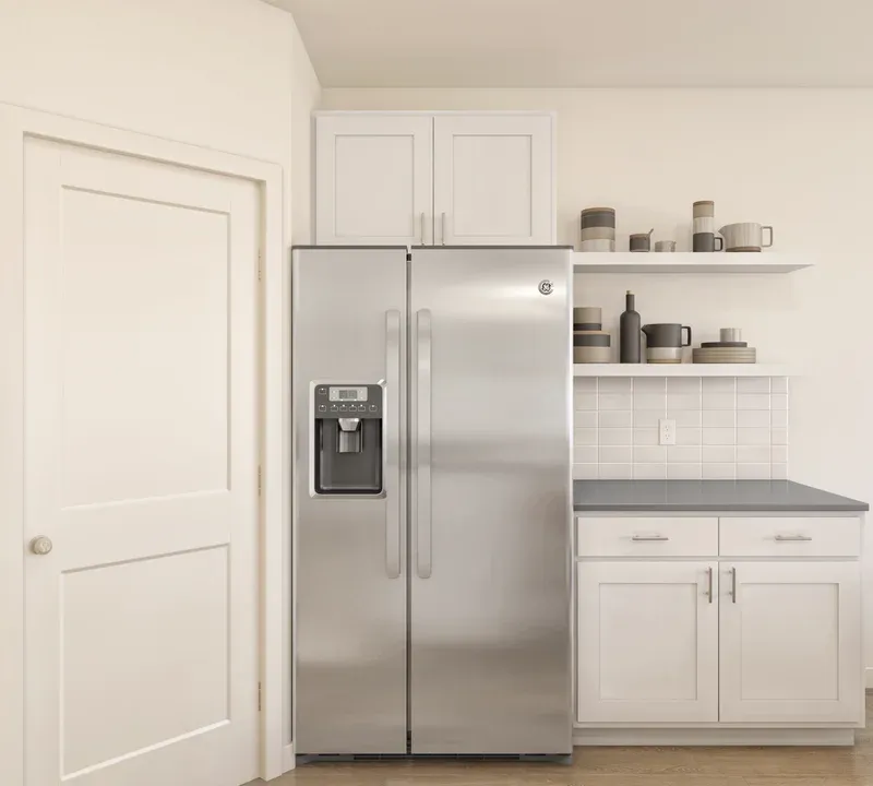 Kitchen with subway tile backsplash