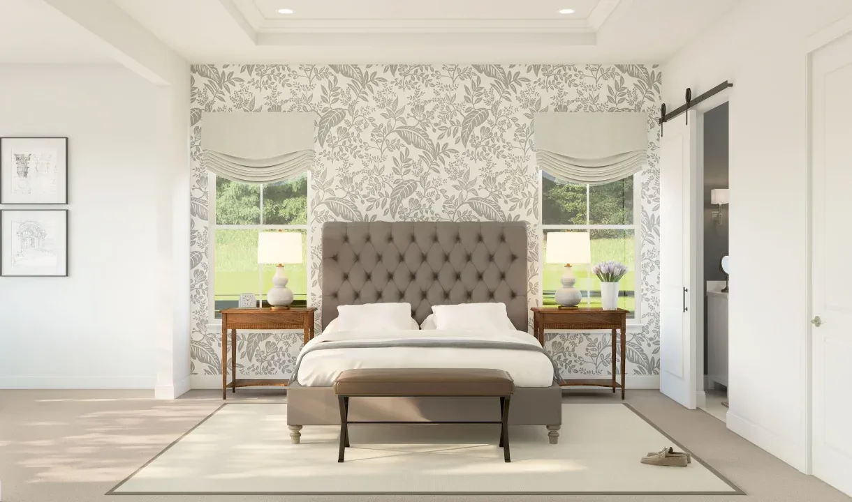 Primary suite with tray ceiling