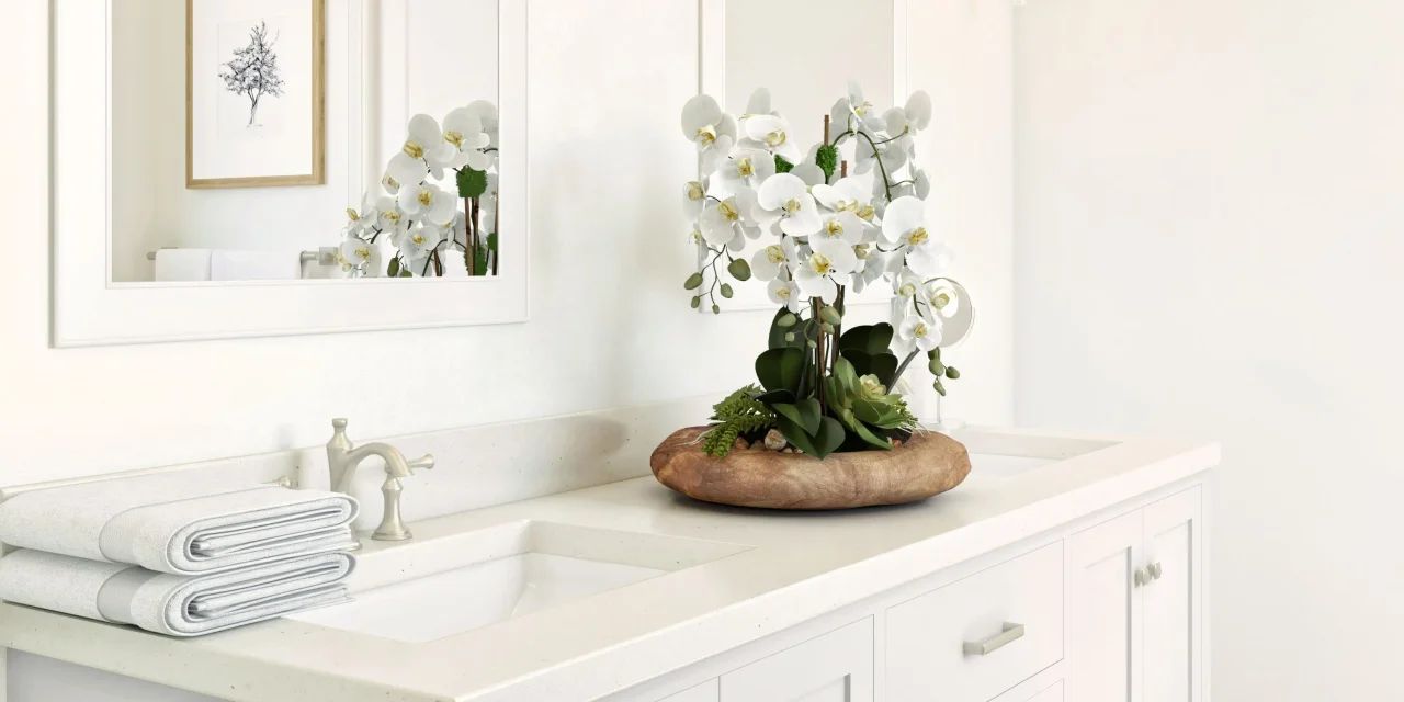 Primary bath with brushed nickel finishes