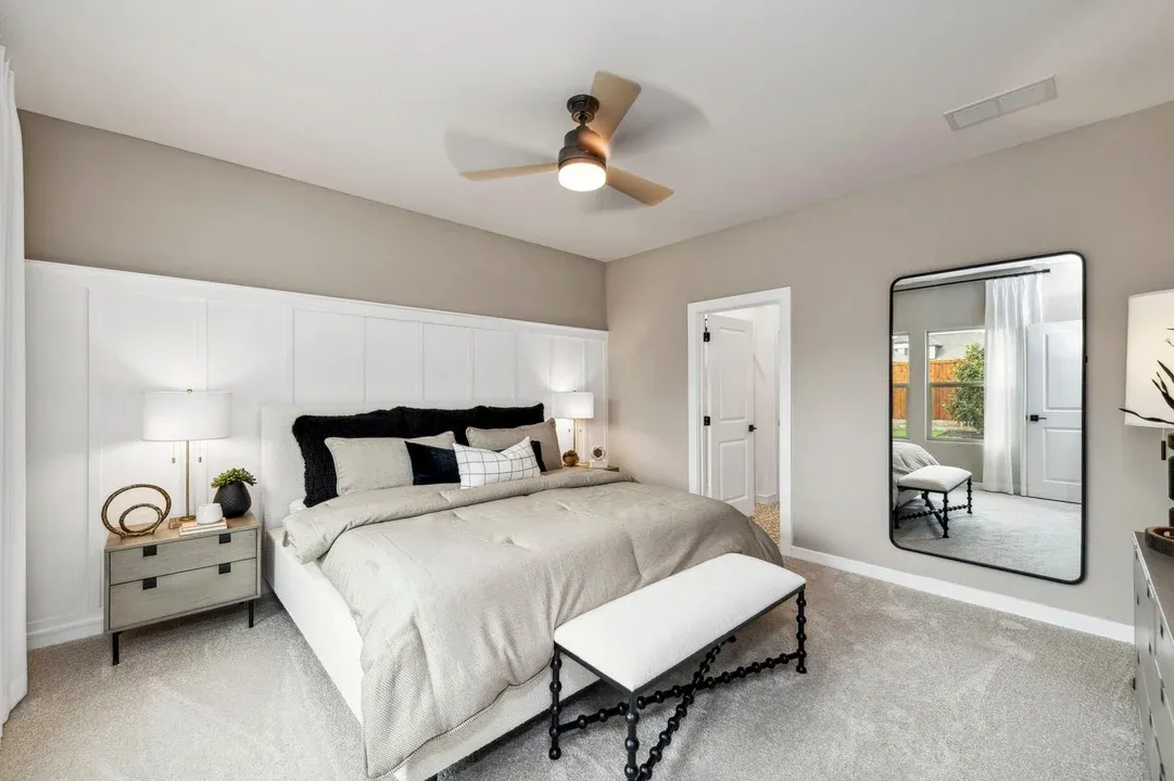 Primary suite with feature wall