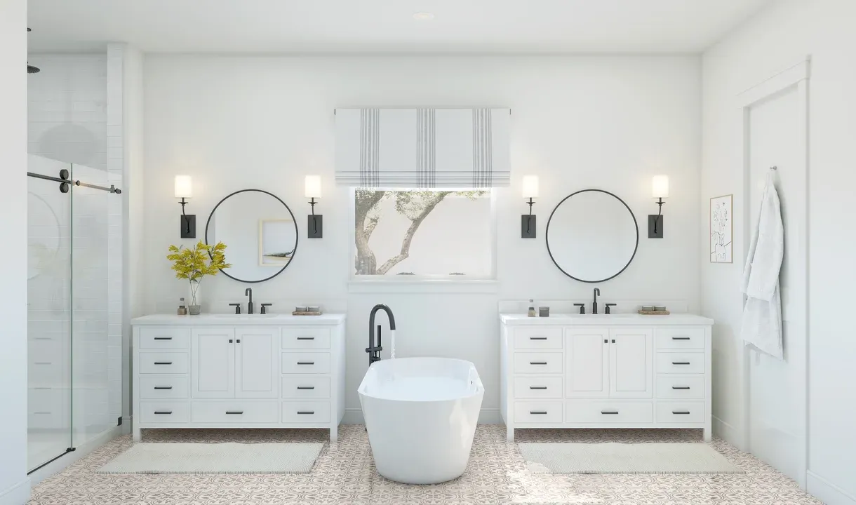 Primary bath with dual sinks