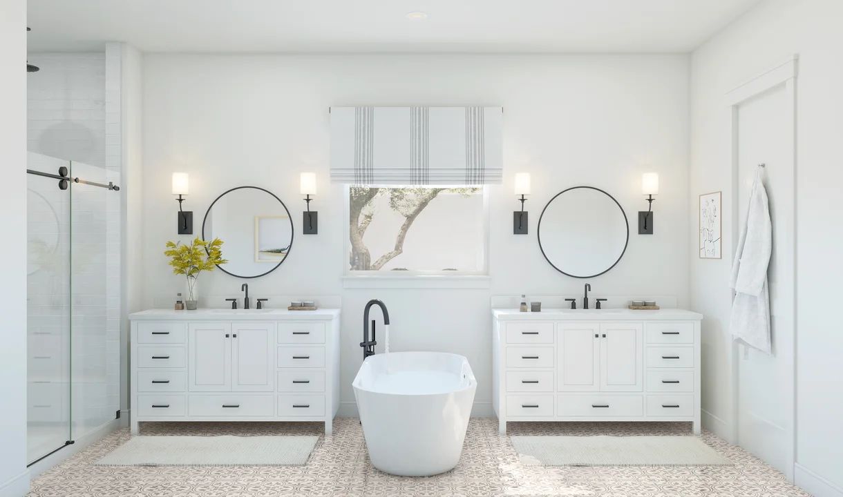 Primary bath with dual sinks