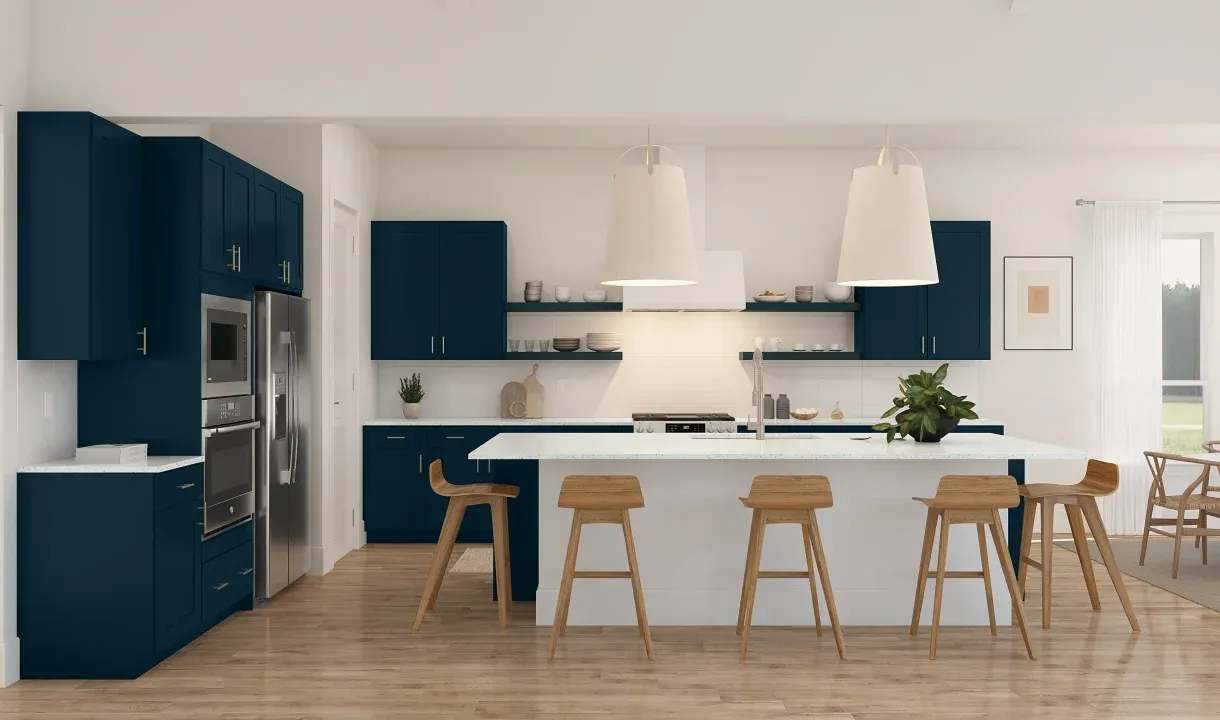 Kitchen with subway tile backsplash