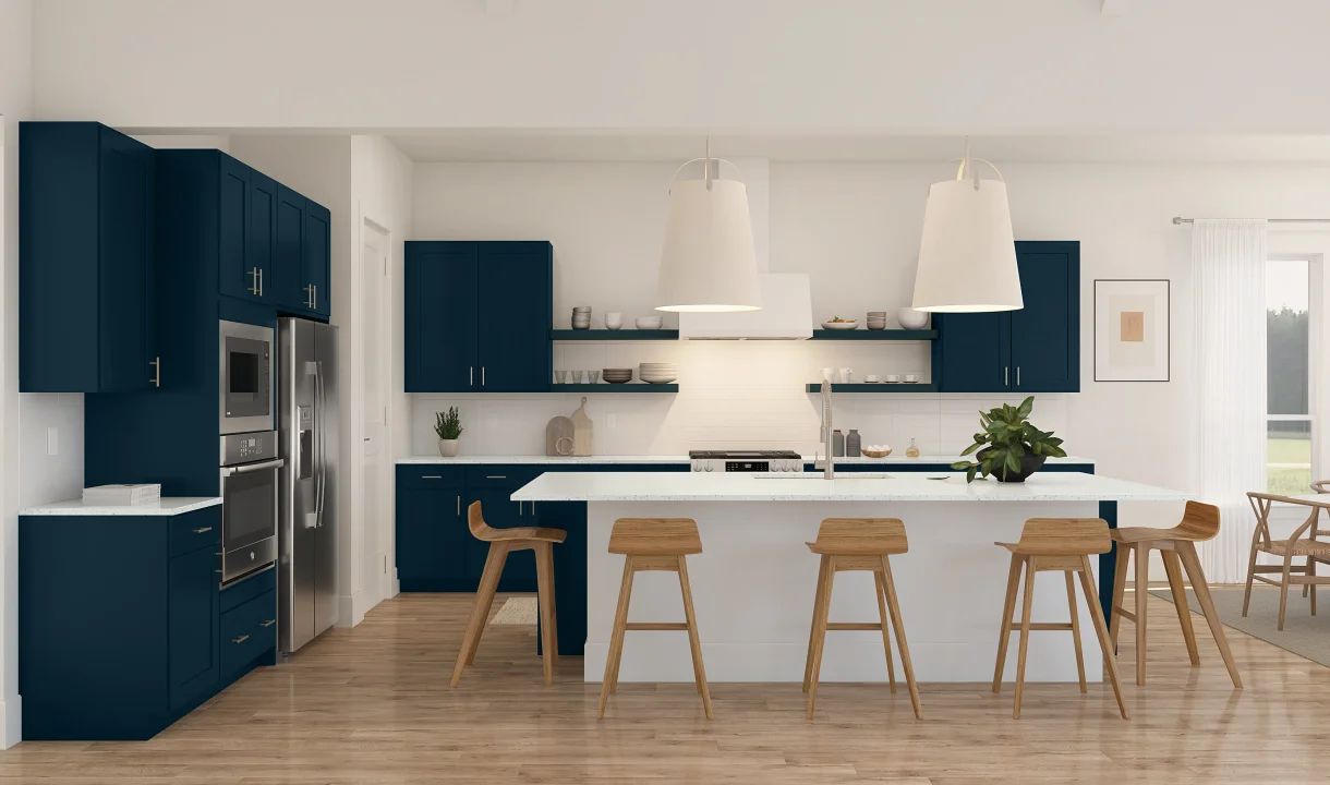Kitchen with subway tile backsplash