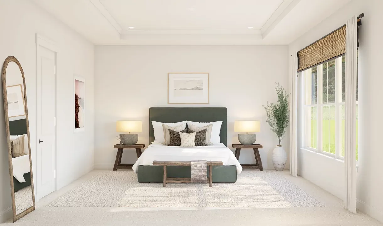 Primary suite with tray ceiling