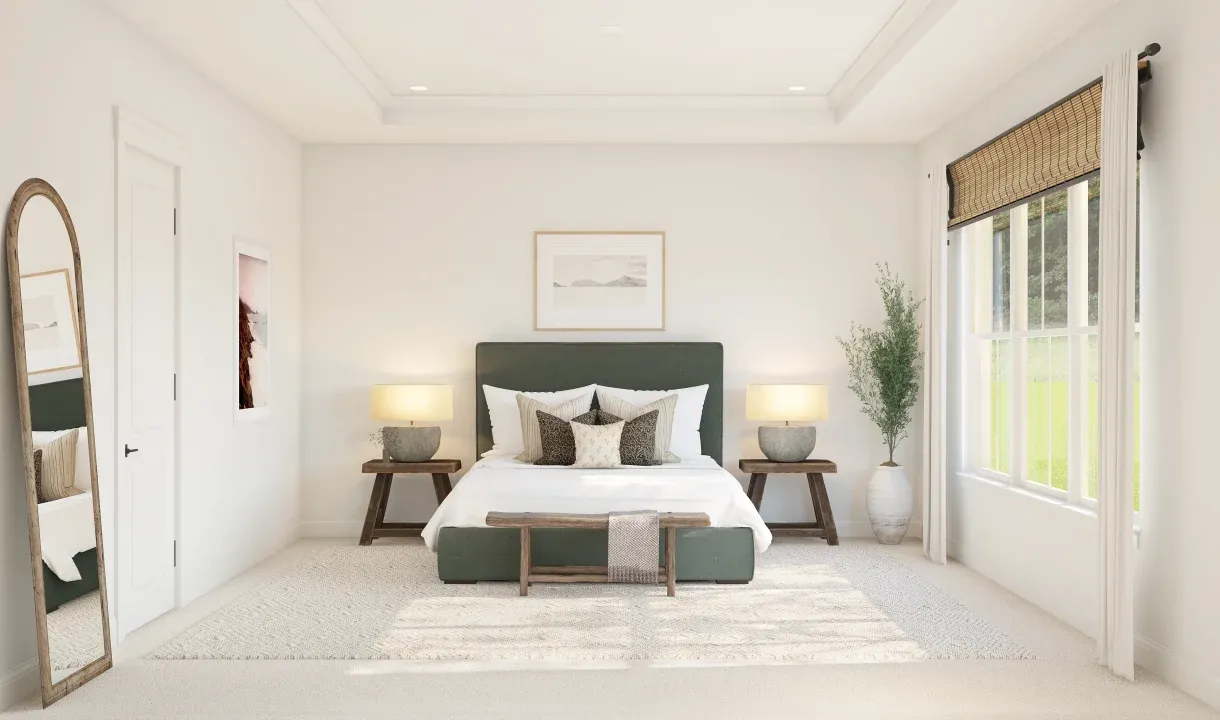 Primary suite with tray ceiling