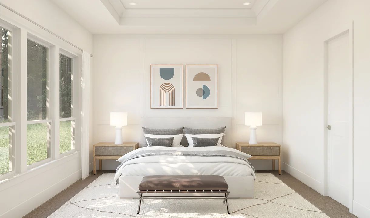 Primary suite with tray ceiling