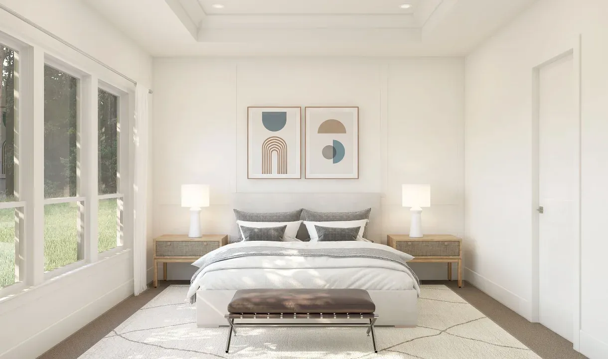 Primary suite with tray ceiling