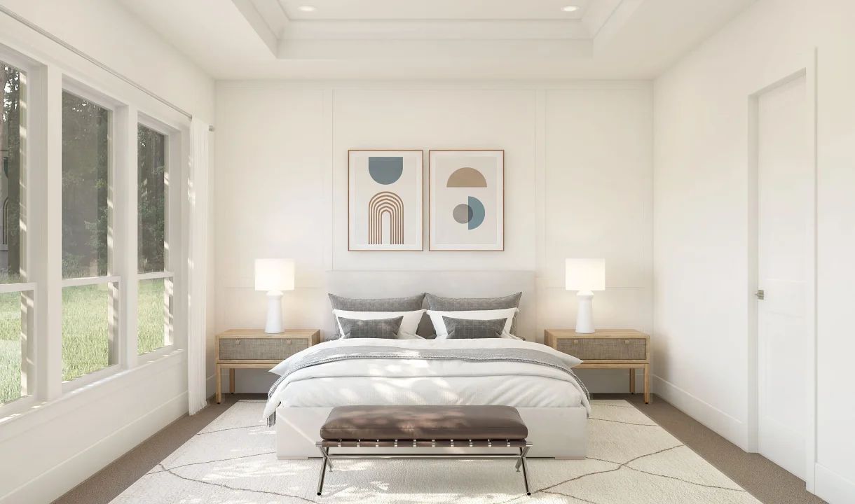 Primary suite with tray ceiling