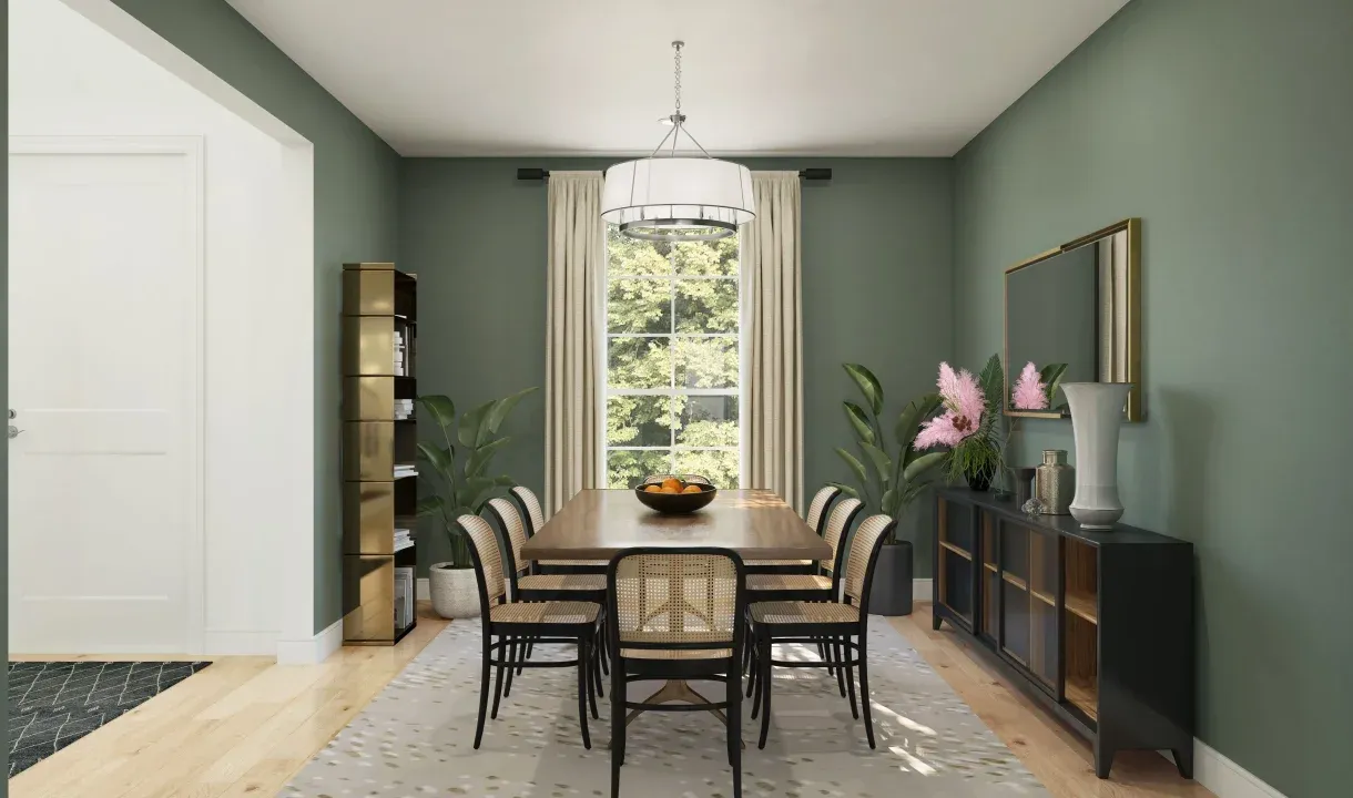 Dining room with chandelier