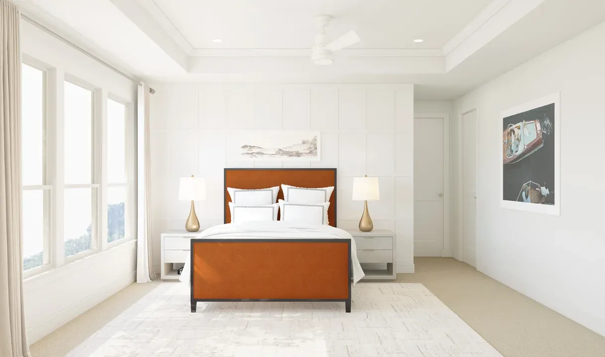 Primary suite with crown moulding