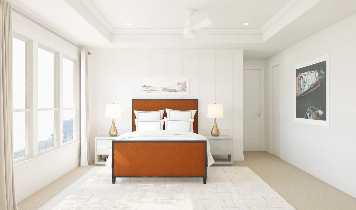 Primary suite with crown moulding