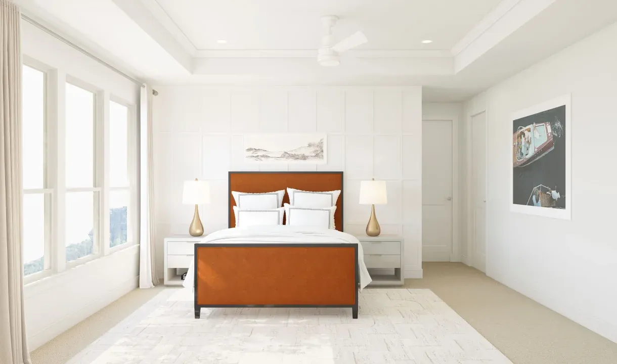 Primary suite with crown moulding