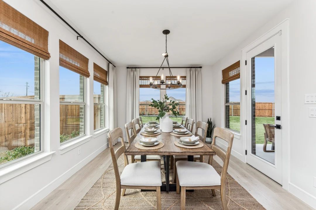 Bright dining area with access to covered patio