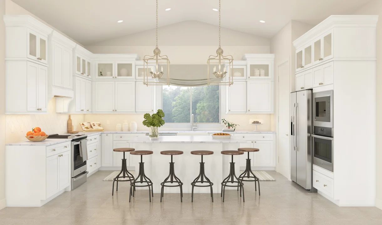 Kitchen with vaulted ceiling