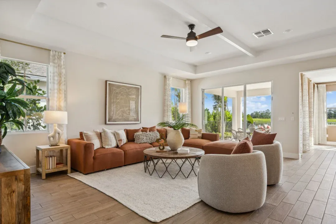 Great room with ceiling treatment