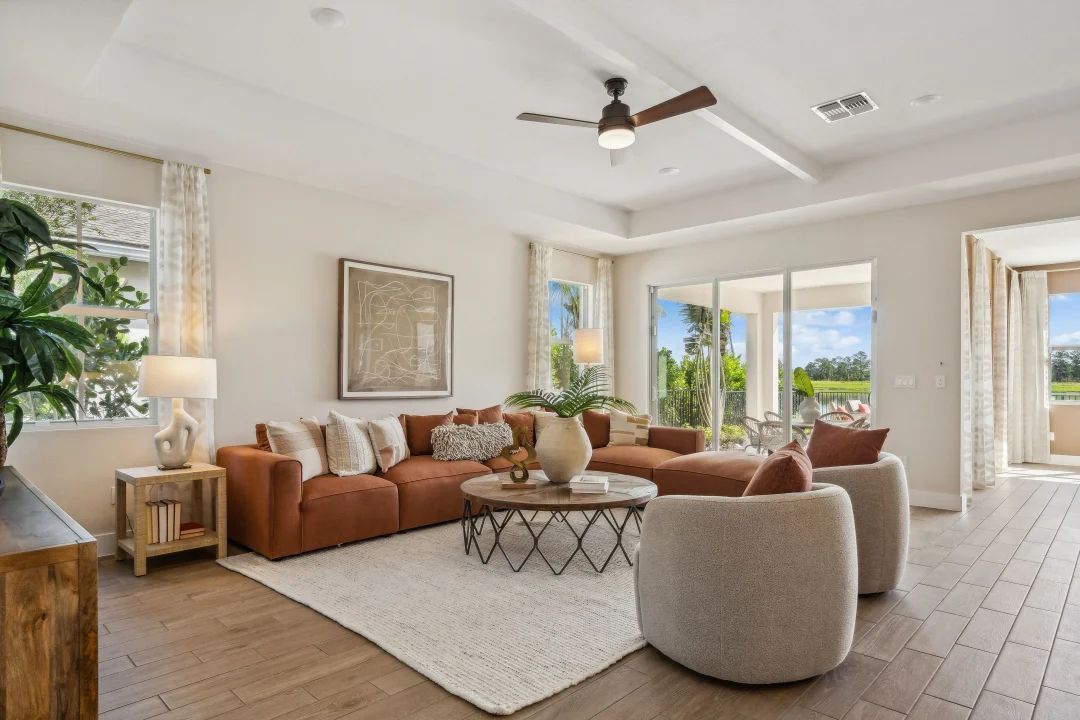 Great room with ceiling treatment