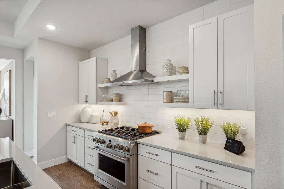 Kitchen with floating shelves