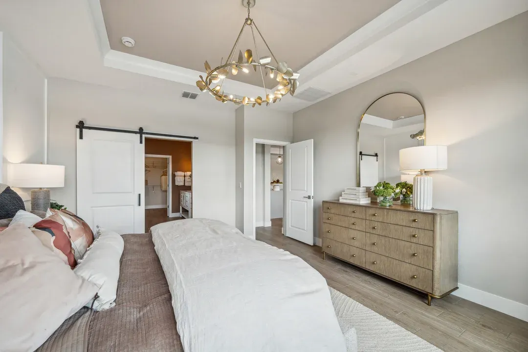 Primary suite with ceiling treatment