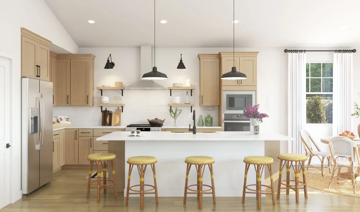 Kitchen with pendant lighting