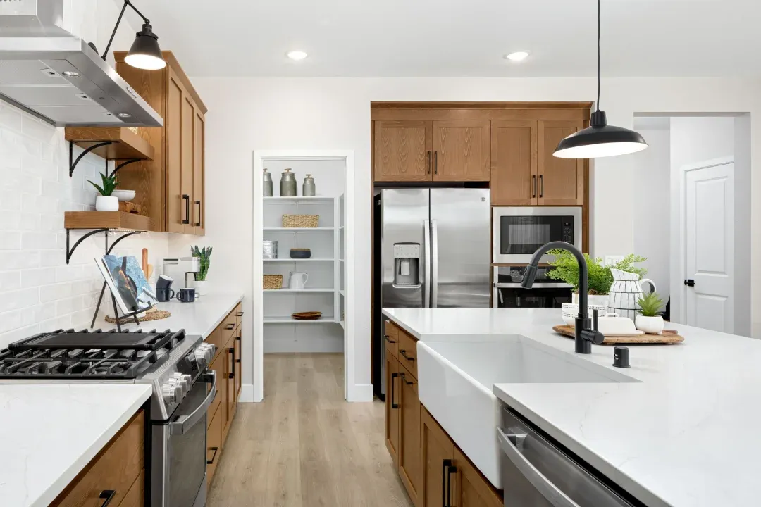 Kitchen with stainless steel appliances