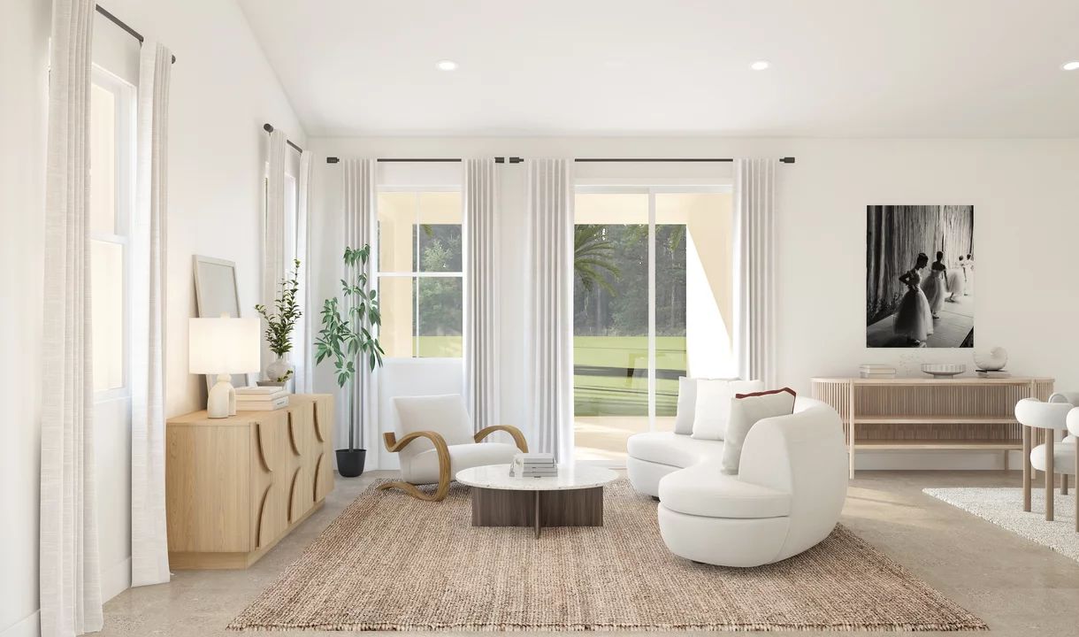 Great room with sliding door to covered patio
