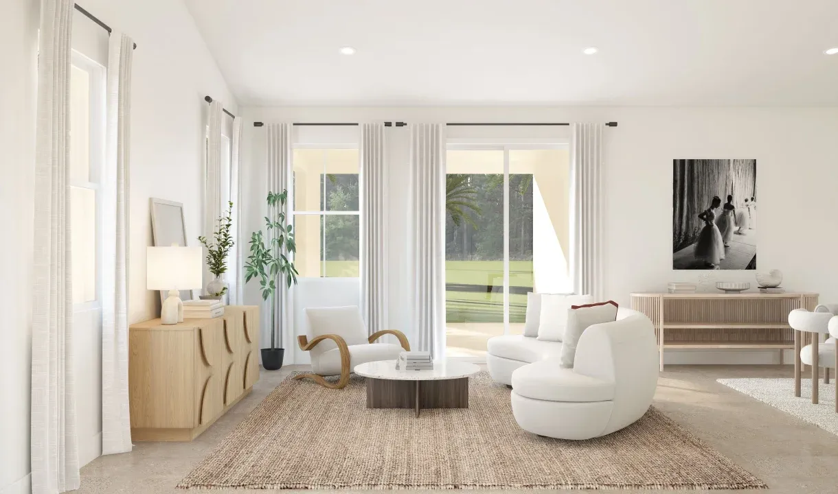 Great room with sliding door to covered patio