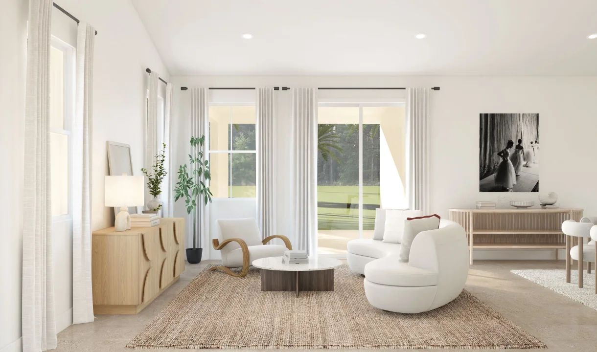 Great room with sliding door to covered patio