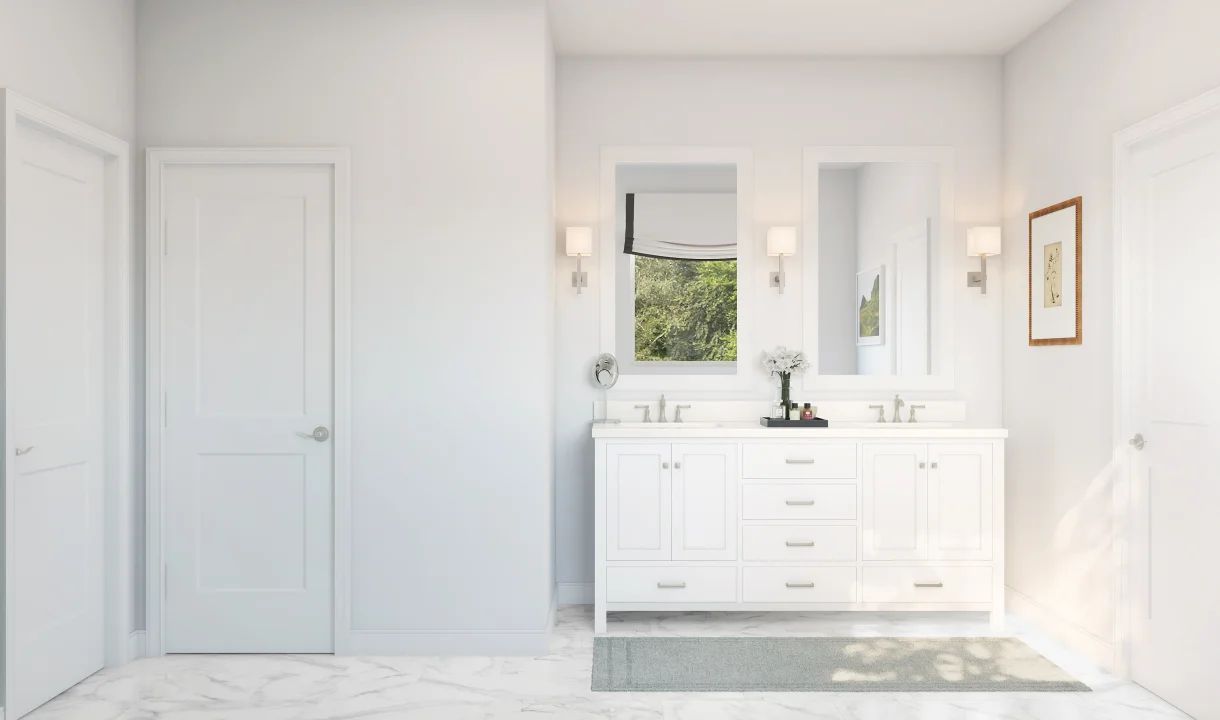Primary bath with dual sinks