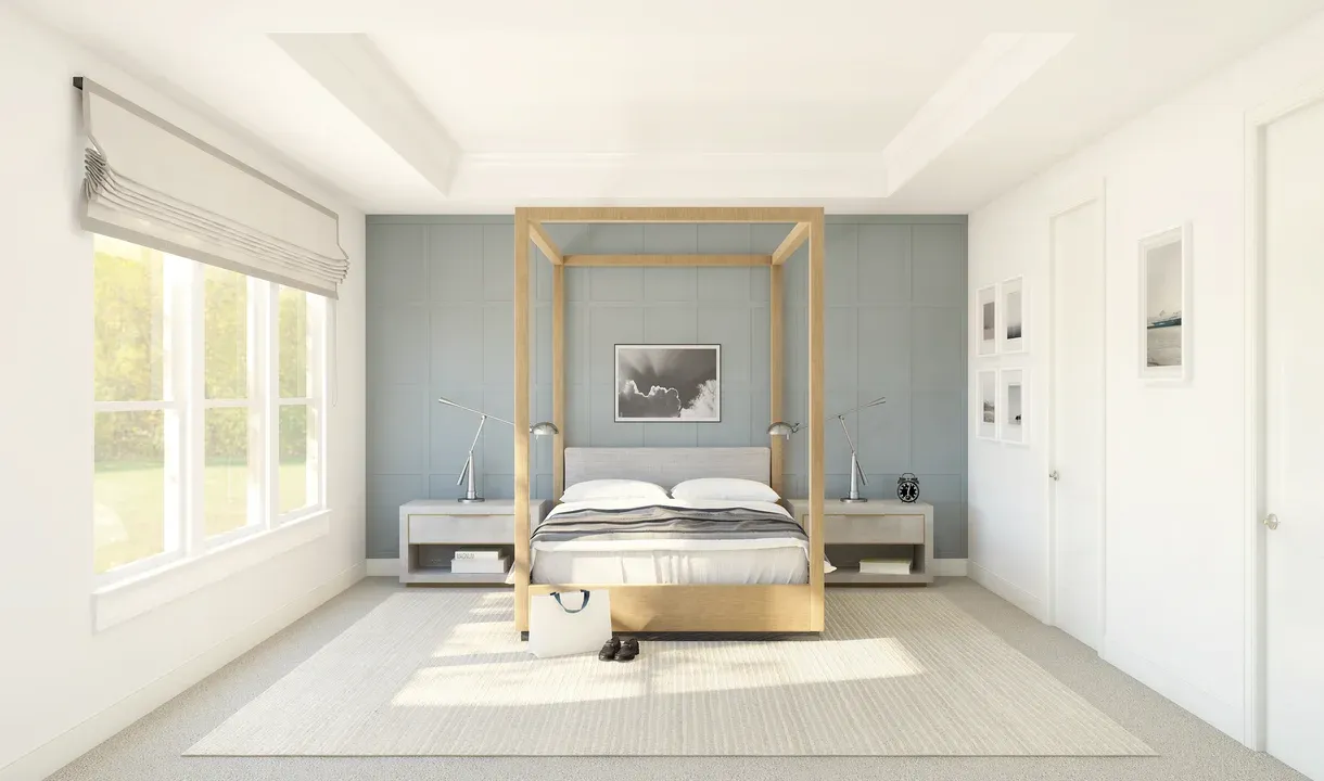 Primary suite with crown moulding
