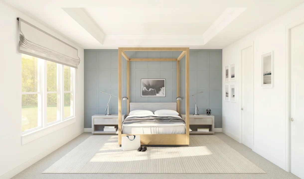 Primary suite with crown moulding