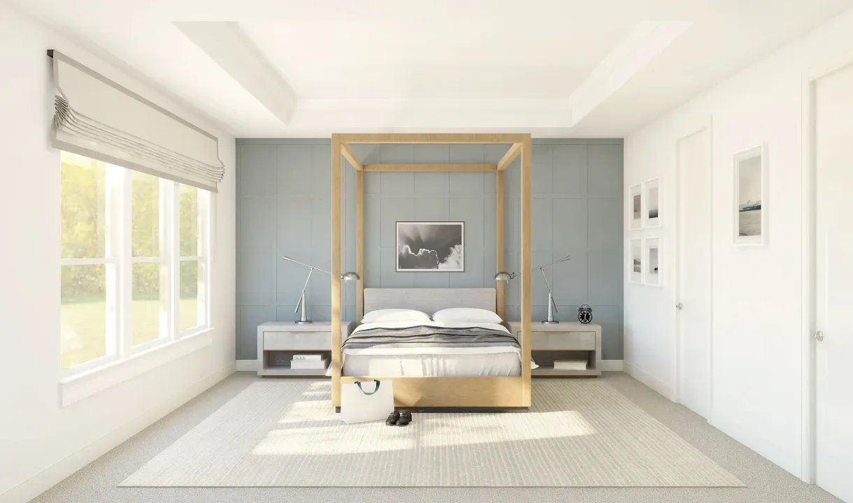Primary suite with crown moulding