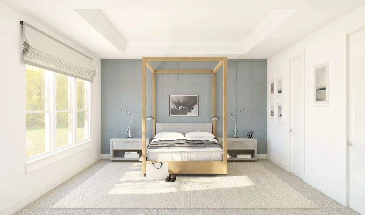 Primary suite with crown moulding