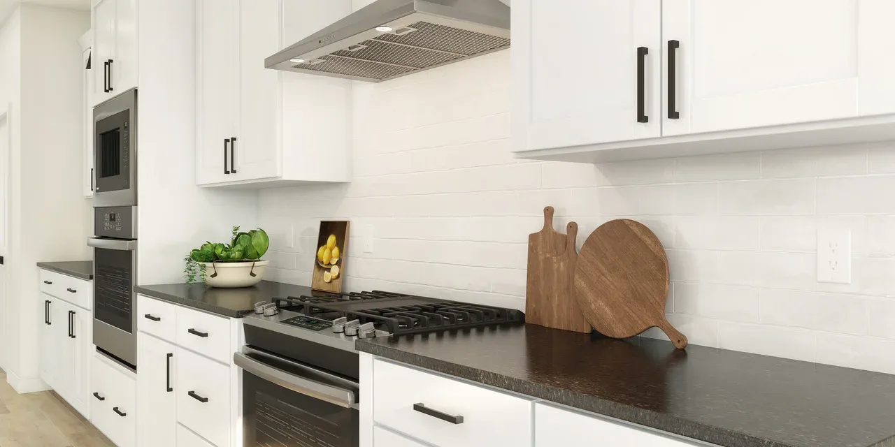 Kitchen with subway tile backsplash
