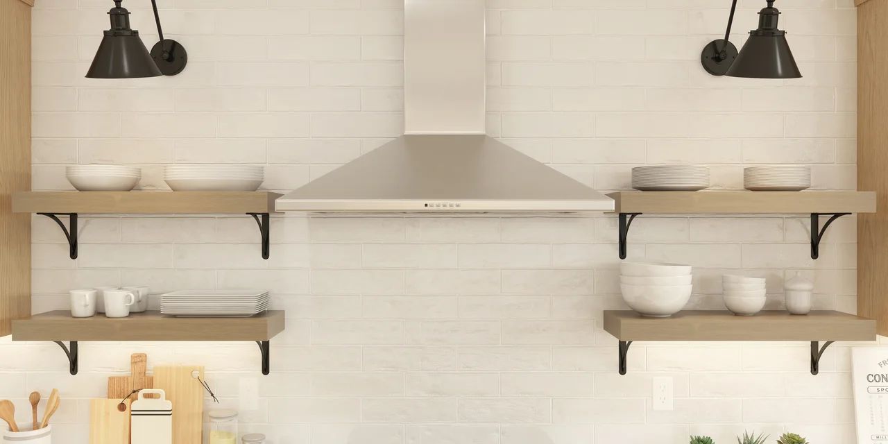 Kitchen with open shelving