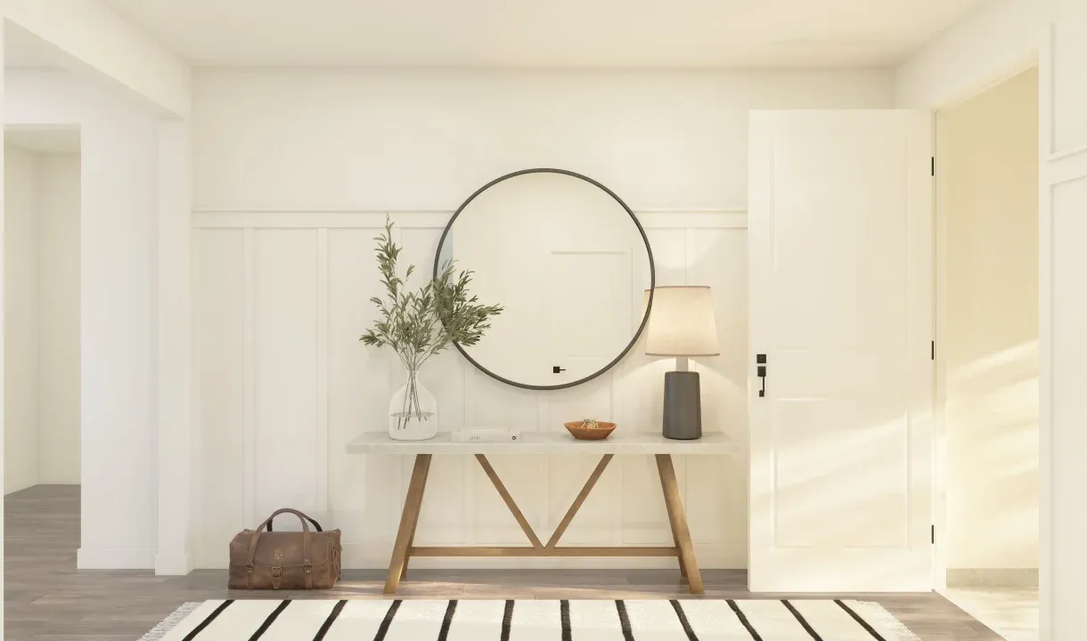 Foyer with decorative feature wall