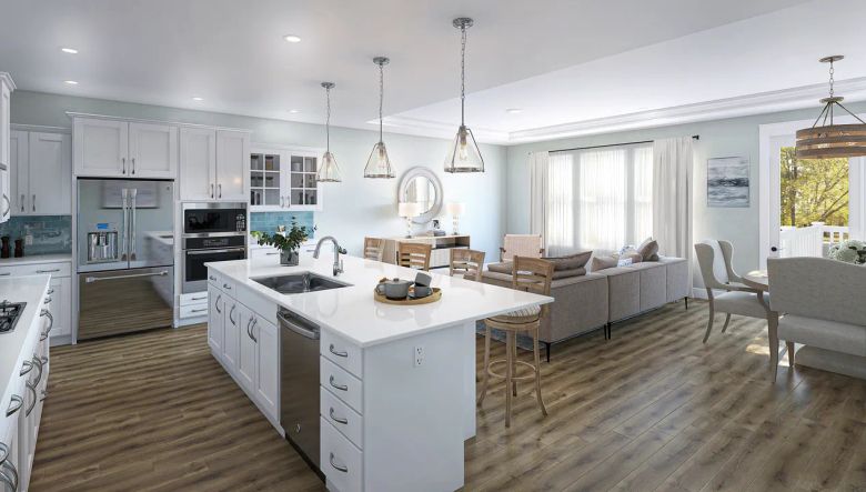 Kitchen with island