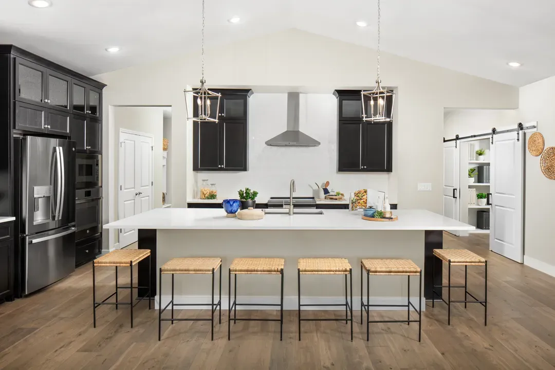 Kitchen with pendant lighting