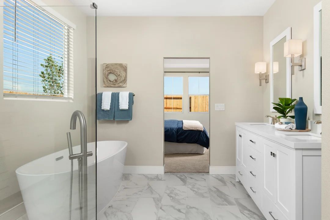 Primary bath with freestanding tub