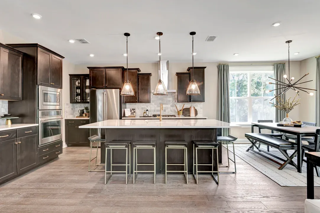 Kitchen with pendant lights